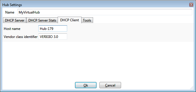 DHCP client settings
